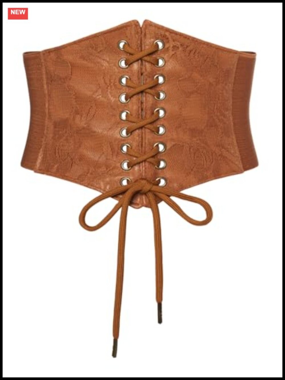 Renaissance Corset Belt Faux Leather Lace-Up Wide Waist Cinch